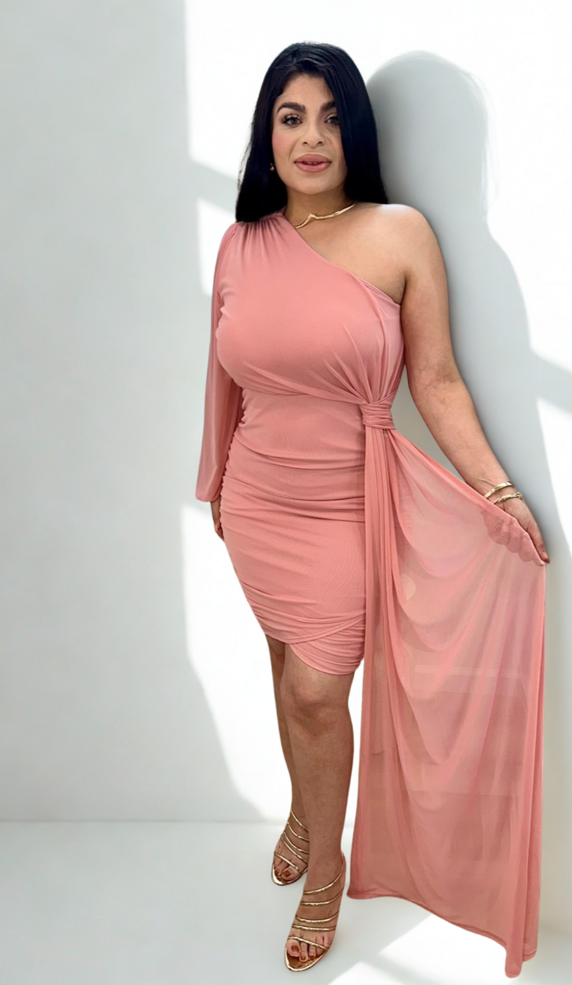 Princess Ruched Midi Dress