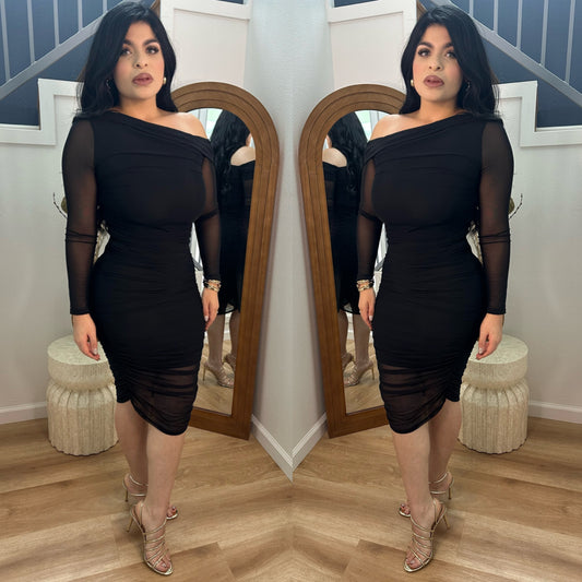 Natalie’s Black Midi Dress
