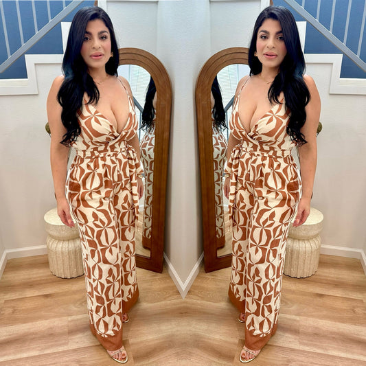 Mocha Wide Leg Jumpsuit