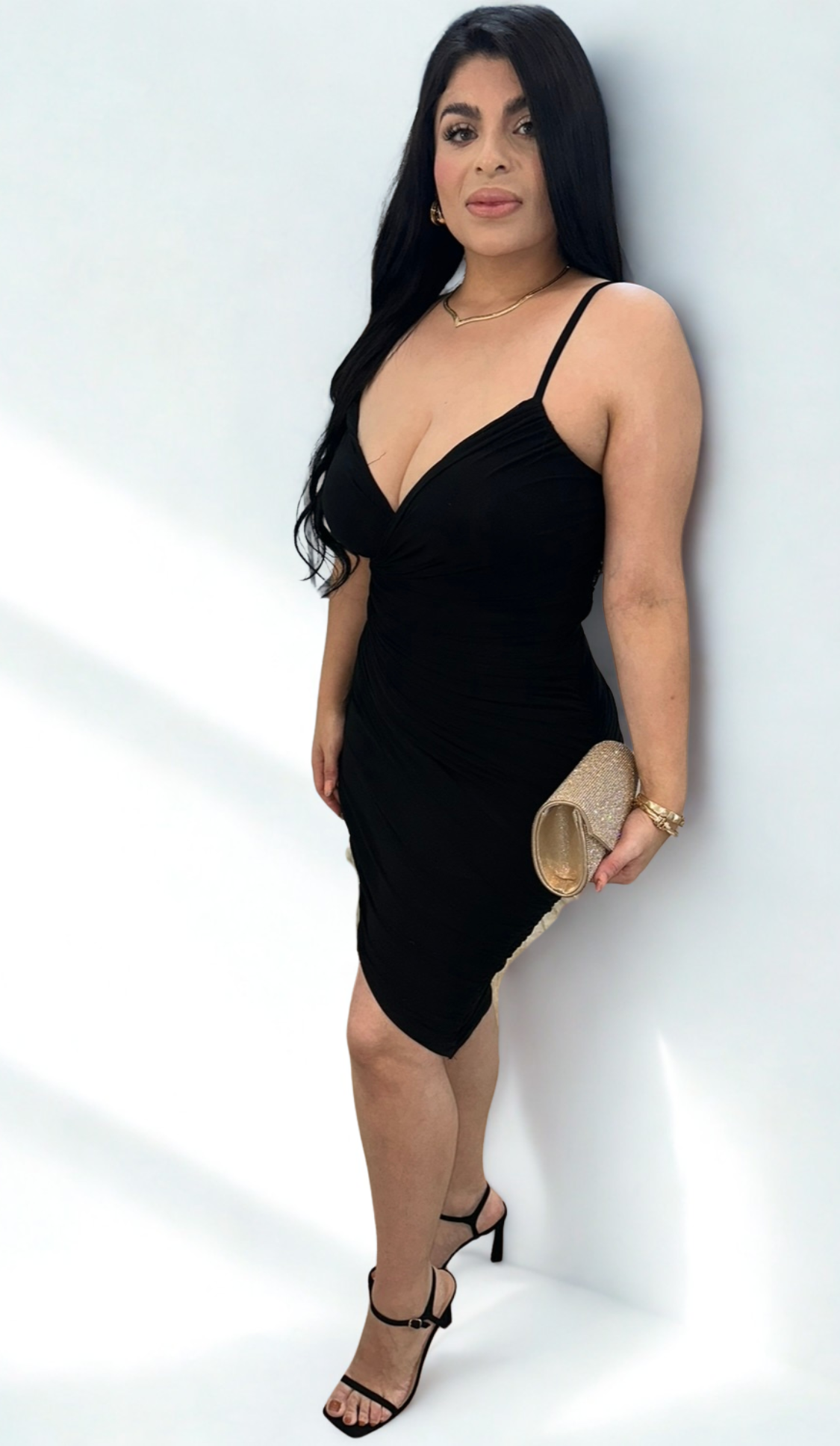 Fancy Ruched Bodycon Midi Dress