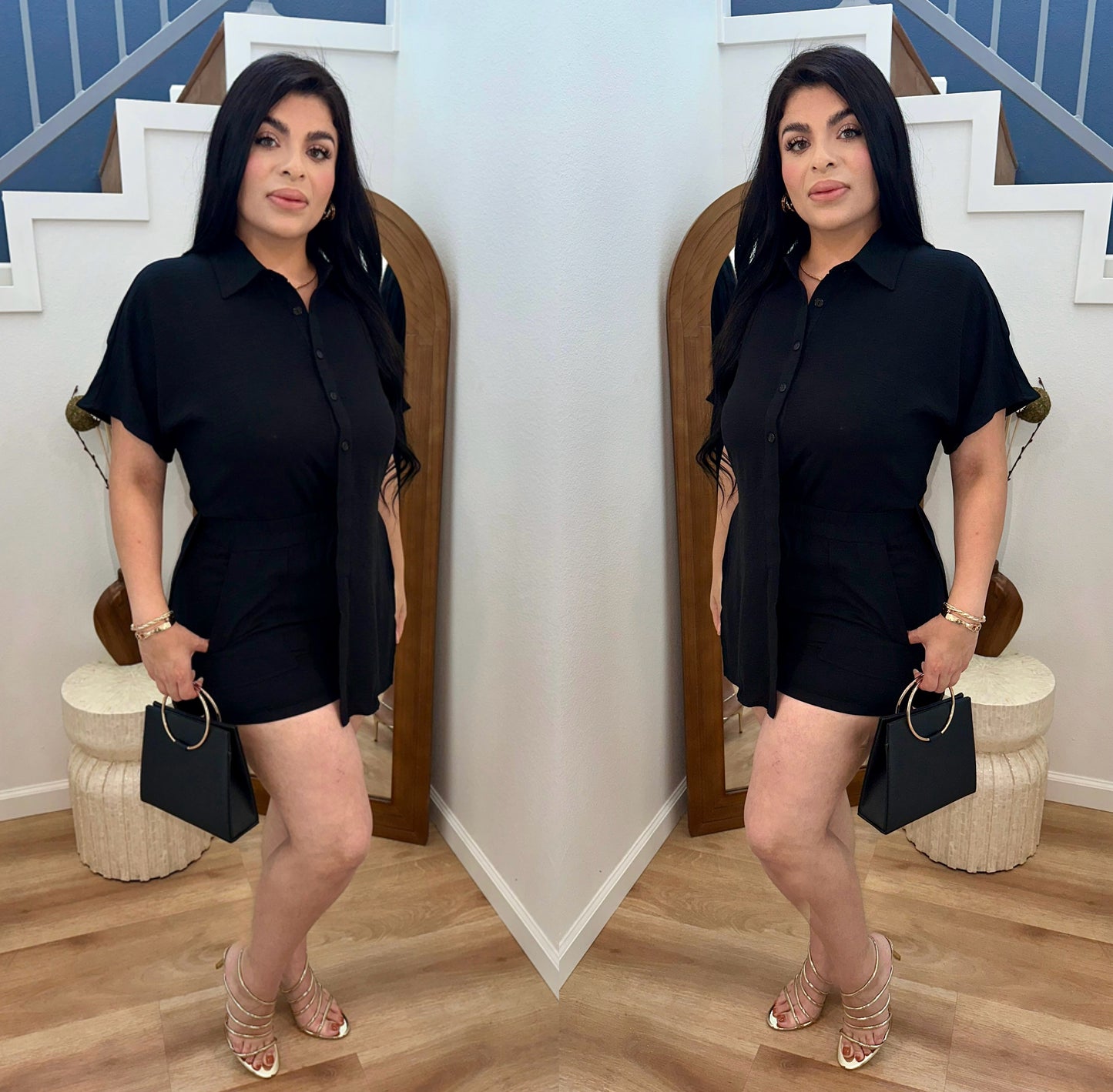 Front tie knot shirt and short pant 2 Pc set