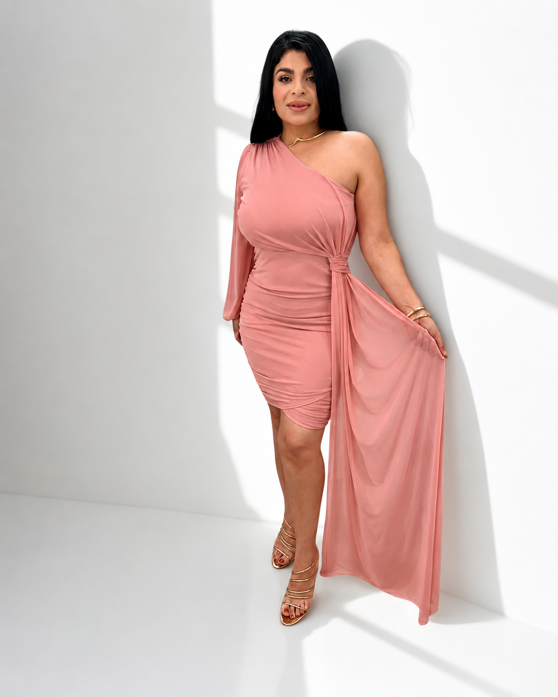 Princess Ruched Midi Dress